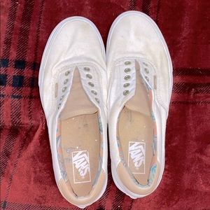 Ivory Leather Vans